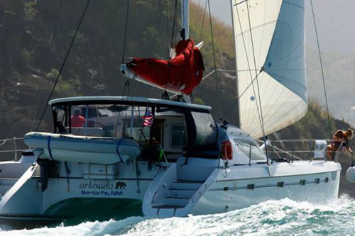 Weather-routed yacht delivery — SY Arkouda - Privilege 49' - 4,500 nms - Route: Greece to St. Lucia, Caribbean - Capt Sean Phelan - May 2013