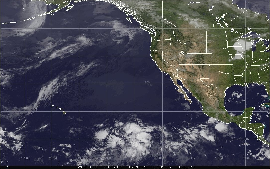 GOES-West infrared satellite imagery