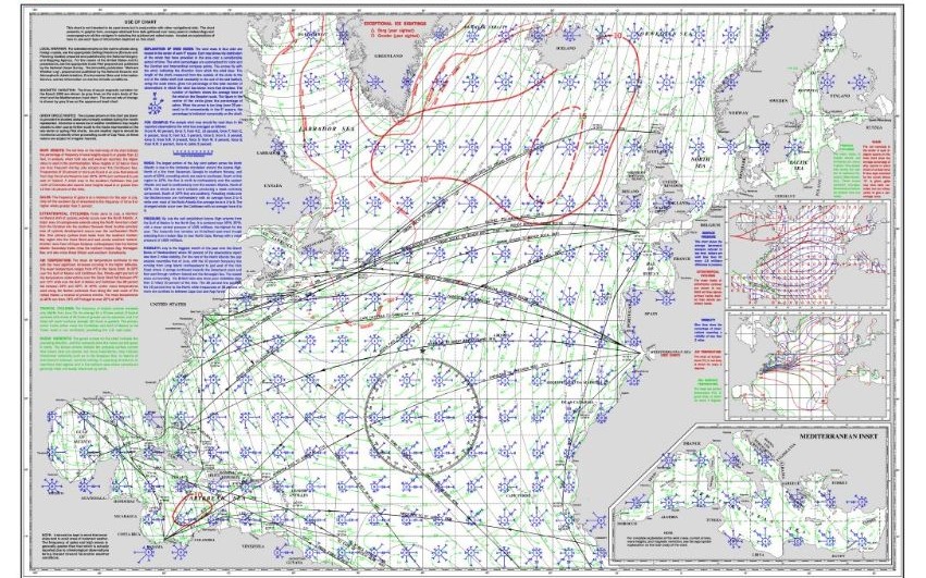 US Pilot Chart of the North Atlantic Ocean, July